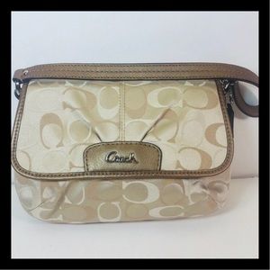 Coach Signature Small Shoulder Bag Tan Bronze P30